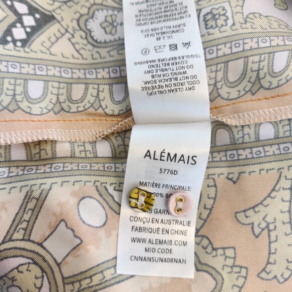 ALEMAIS paisley-print puff-sleeve maxi dress SIZE AU 8 - Picture 13 of 13